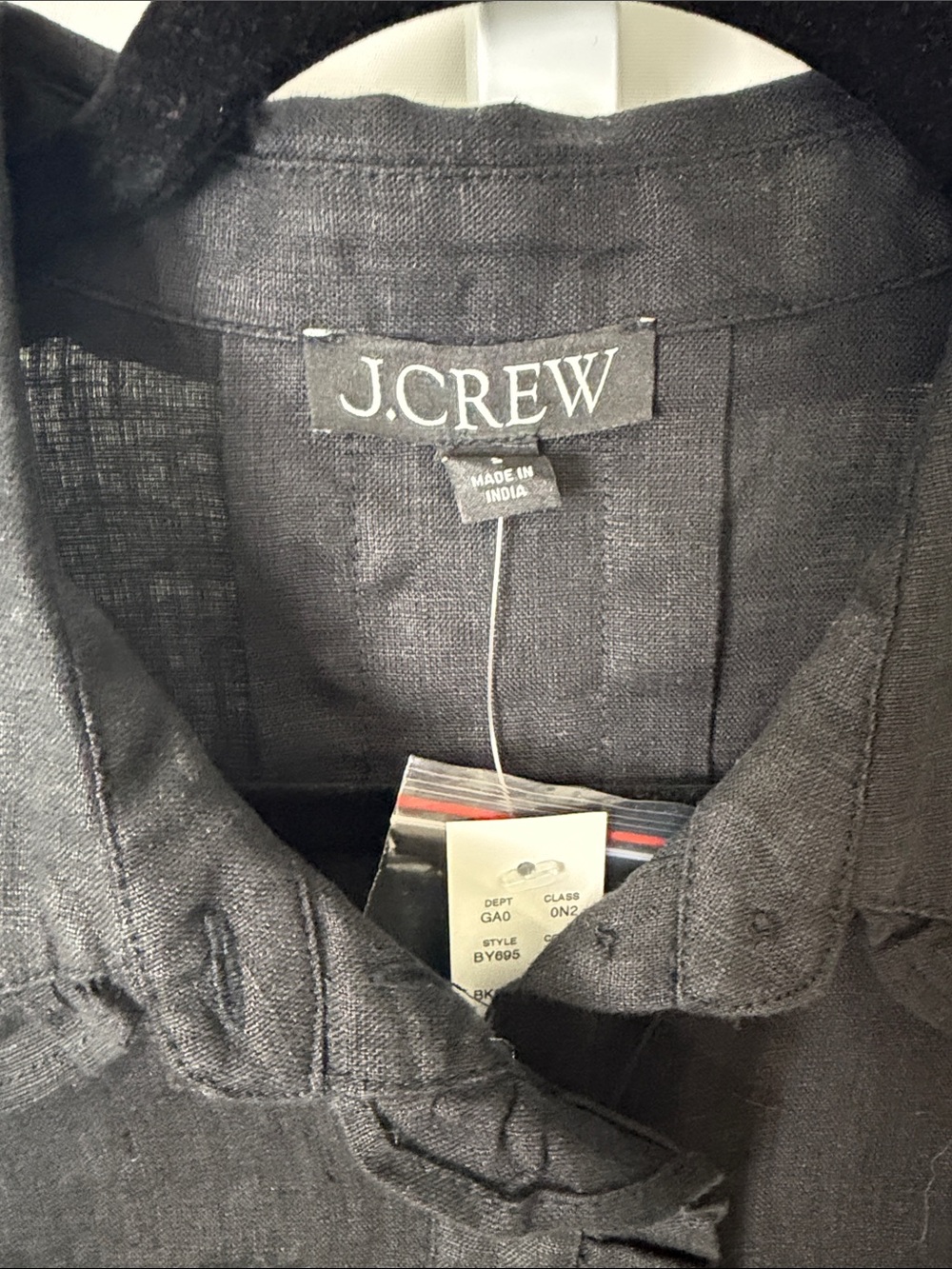 J. Crew Black Ruffle-Trim Button Front Shirt - Picture 2 of 6